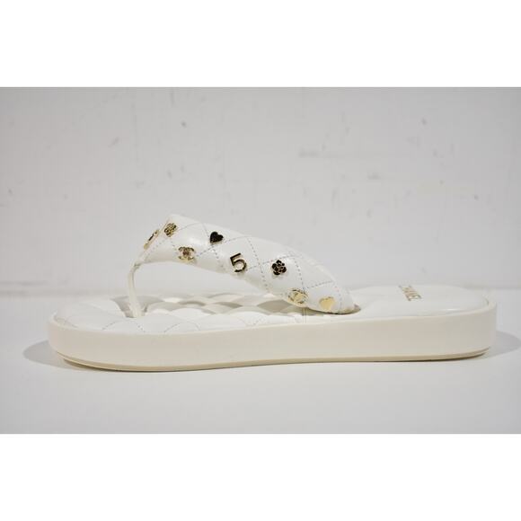 Chanel 23P White Quilted Charms Padded Pool Thong Logo Mule Slide Flat Sandal 39 - Picture 9 of 12